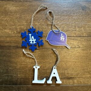 LA Dodgers Themed Hanging Ornaments - Blue and White
